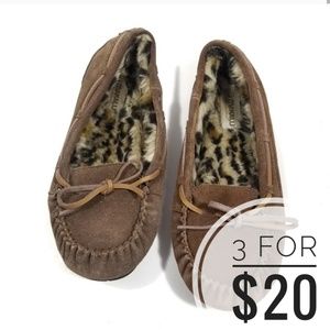 Makalu Leopard Fur Lined Moccasins/ 6.5